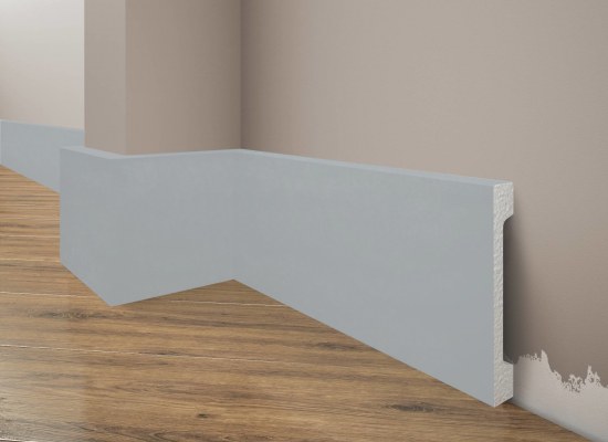 Skirting boards white painted from extruded polystyrene 100*16